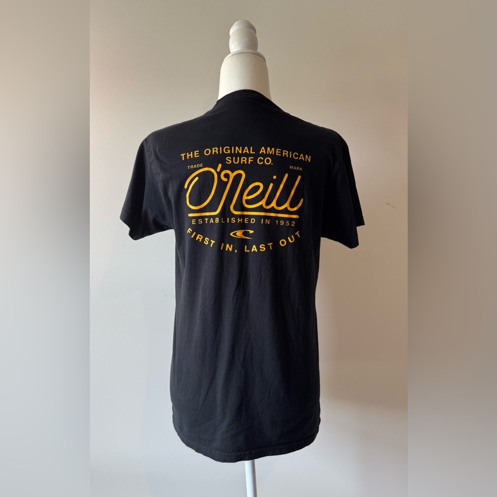 O'Neill Modern Fit Black & Gold Short Sleeve Tee Size S
